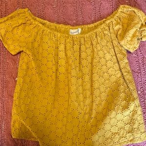 Universal Thread Off the Shoulder Yellow Shirt